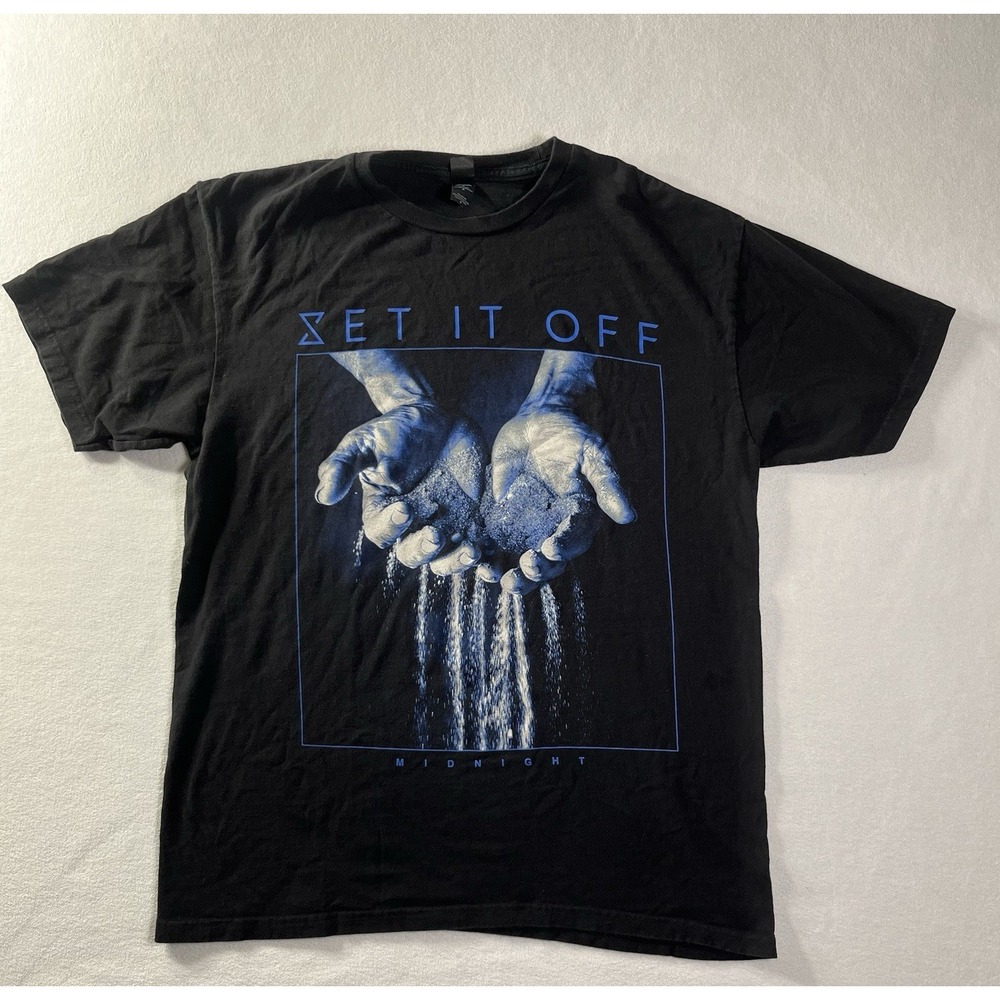 Set It Off Midnight Band Short Sleeve T Shirt Medium Black Vintage Look